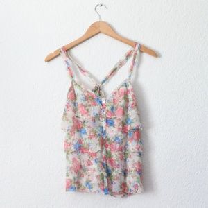 ABERCROMBIE Women Ruffled Floral Top Blouse Sz: S